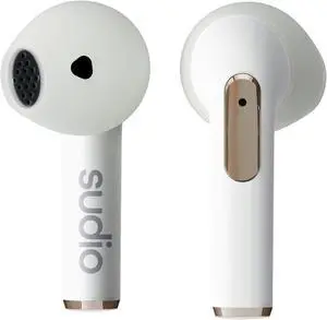 Sudio N2 True Wireless Bluetooth Open-Ear Earbuds - Multipoint Connection, Built-in Microphone for Calls, 30h Battery Time with Charging Case, IPX4 Water Resistant, USB-C & Wireless Charging (White)