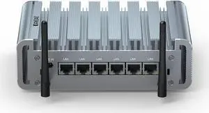 Firewall Appliance, Mini PC 2.5Gbe 6 Lan Port, Micro Router PC, i225 NICs, Celeron J4125, 8GB DDR4 RAM 128GB SSD, HD-MI, RS232 COM, Wifi, Small Case, Auto Power On, Windows 10 / Firewall Software