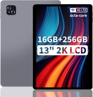 Veidoo 13 Inch Android Tablet, 2K 2160x1440 FHD Screen, 16GB (8+8 Expand) RAM 256GB ROM with 1TB Expand, Octa-Core Processor, Dual Nano SIM Card 4G LTE Tablet with 2.4G / 5G WiFi, 10000 mAh Battery