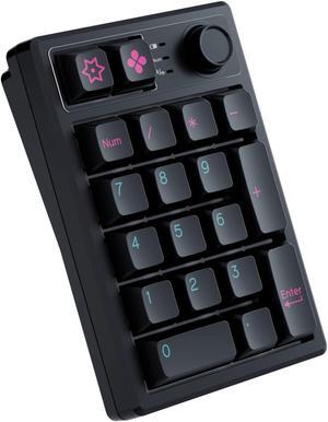 KEYCOOL K19 Wireless Numeric Keyboard, Mechanical Number Keypad Hot-swappable Bluetooth Numpad 5.0/2.4GHz, RGB Multi-Function Knob Numerical Keyboard for Laptop Mac Win iOS Android