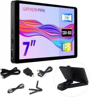 waveshare 7inch Capacitive Touch Display,1280×800 Resolution, Compatible with Raspberry Pi 5/4B/3B/Zero/Zero W/Zero 2W/Pico/Pico, Supports Jetson Nano/RDK X3/VisionFive2/Windows/Smartphone