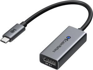 Cable Matters 80Gbps USB C to DisplayPort 2.1 Adapter, 16K@60hz, 8K@240hz, 4K@960Hz and HDR Support - Thunderbolt 5/4, USB4 Compatible with VR Headset, MacBook Pro, iPad Pro, XPS, Surface Pro