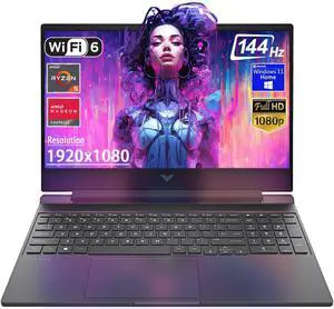 HP Victus 15.6" FHD 144Hz Gaming Laptop, AMD Ryzen 5-7535HS, AMD Radeon RX 6550M (Beats RTX 2050), Backlit Keyboard, Windows 11 Home, w/Cloth (16GB RAM |512GB PCIe SSD)