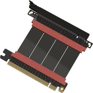 LINKUP - AVA5 PCIE 5.0 Riser Cable | Future Proof for Gen 5 GPU Vertical Mount | x16 128GB/s Speed | Compatible with PCIe 4.0 & WRX80/WRX90E | Straight, Black 5cm