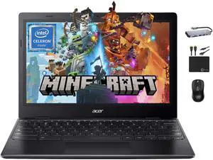 Acer 2024 Newest 311 Chromebook Laptop Student Business, Dual-Core Intel N4500 Processor,11.6" HD Display, 4GB RAM, 192GB (64GB eMMC+128GB Card), Webcam WiFi, Long Battery, Chrome OS +MarxsolAccessory