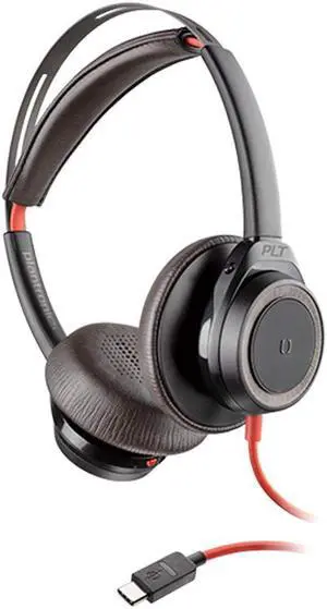 Poly - Blackwire 7225 Wired USB-C Headset (Plantronics) - Black - Dual-Ear (Stereo) Computer Headset - Connect to PC/Mac via USB-C - Active Noise Canceling - Works with Teams, Zoom & more