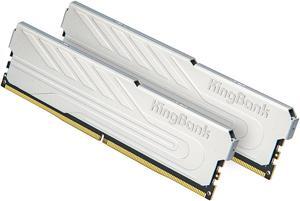 KingBank Computer Desktop Memory Ram DDR4 32GB(2x16GB) 3200MHZ CL16 1.35V with Heatsink for Desktop Computer Gaming/Office/PS,Silver