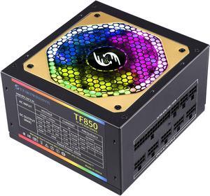 850W PSU Fully Modular RGB Power Supply Full Voltage 110-240V Computer Power Supplies with 24pin Motherboard Power Whisper-Quiet 120mm FDB Fan Active PFC for Desktop Gaming PC