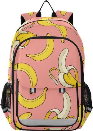 ALAZA Banana on Pink Backpack Cycling, Running, Walking, Jogging