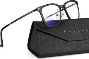 ANYLUV Mens Blue-Light-Glasses Blue-Light-Blocking Glasses: Lightweight Carbon Fibre Blue Light Glasses Men for Gaming Gift