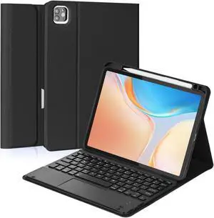 Eisuiyi Keyboard Case for iPad Pro11 1st/2nd/3rd/4th gen, Compatible with iPad Air 11" (M3/M2) /iPad Air5/Air4, Detachable Touchpad BT Keyboard, Magentic Protective Cover with Pencil Holder, Black