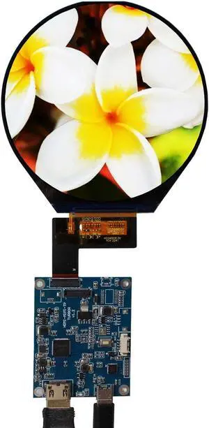 FanyiTek 3.4 inch 800x800 IPS MIPI 330nit Round LCD Screen and 39 pins Controller Board,Micro USB Power Port