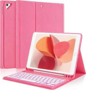 FUWANG Keyboard Case for iPad 9th 8th 7th Generation Case with Keyboard 10.2 inch - Detachable 7 Colors Backlit Stand Folio Keyboard Case for iPad Pro 10.5 inchiPad Air 3rd Gen, with Pencil Holder