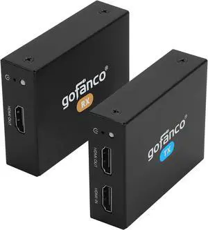 gofanco 4K HDMI Extender Balun Over CAT6/7  164ft @4K, 230ft @1080p, 4K @60Hz YUV 4:4:4, HDR, 18Gbps, HDCP 2.2, Loopout, IR Passthrough, 5.1ch Audio, Near Zero Latency (HD20Ext-BSC)