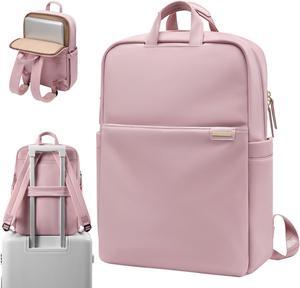 GOLF QUALITY Slim Laptop Backpack for Women, Lightweight Business Backpack for Women Computer Bag Purse for Commuting, Fit 17.3 Inch, Pink