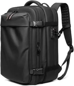 Men Travel Backpack vacuum compression Laptop Backpack Large Capacity Backpack 17 inch Extended Hiking Business backpack (black)