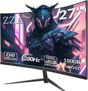 ZZA 27" Curved Gaming Monitor, Support 240Hz,Up to 280Hz, Full HD 1920x1080, Three Narrow bezels,FreeSync Premium - Ultimate Gaming Experience