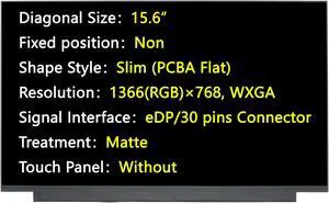 JHK JIEHONGKE New Screen Replacement for HP 15-DW0083WM 1A493UA LCD LED Laptop Display Panel, 15.6", eDP/30 pins Connector, HD 1366(RGB)×768, Non-Touch (for Matte)