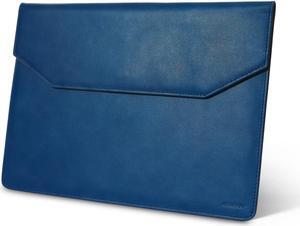 Kronemar 16 inch Premium Full-Grain Leather Laptop Sleeve Case - Compatible with MacBook Pro M1/M2/M3/M4 (2019-24) & Air 15-inch (2023-24) - Loose Fit, Razer Blade 15, Microsoft Surface 3 - Blue