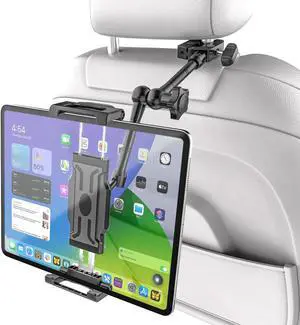 Kolasels Car Headrest Tablet Holder - Metal Magic Arm, Car ipad Holder Backseat Kids with Universal Metal Clamp, Tablet Headrest Mount for iPad Pro 12.9 Air, Galaxy Tab, iPhone16, 5.5-15.6" Devices