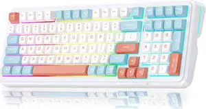 MCHOSE K99 98% Wireless Mechanical Keyboard, Tri-Mode Connection, Compact Gaming Keyboard with Six-Layer Padding Gasket, RGB Backlit,Hot Swappable Custom Keyboard for Mac/PC