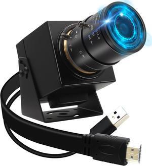 MMlove 4K USB HDMI Camera 60FPS 8MP High Speed Camera USB3.0 Simultaneous Output Webcam 2.8-12mm 4X Optical Zoom 2X Digital Zoom Golf Swing Camera Close up Zoom in and Out for 3D Printer PC Laptop Pi