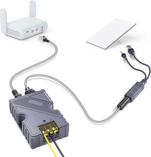 MSAFF Starlink Mini Splitter 12V Power Supply + 150W GigE Passive & ESD Protection Poe with Built-in Protection Features DC&RJ45 Adapter Splitter