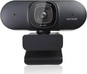 NUROUM V32AF 4K Webcam for PC, Adjustable FOV, Premium CMOS, Autofocus Auto-Framing, Noise Canceling Microphones, USB Plug&Play Web Camera for Desktop/Laptop/Mac, Video Calls w/Zoom/Teams/Google Meet