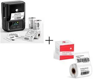 Phomemo M120 Label Maker, with 4 Rolls Thermal Labels