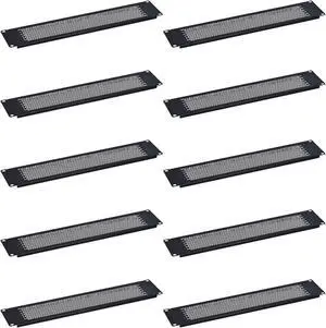 RackPath 2U Blank Rack Mount Panel Spacer with Venting (10 Pack) for 19in Server Rack Enclosure or Network Cabinet