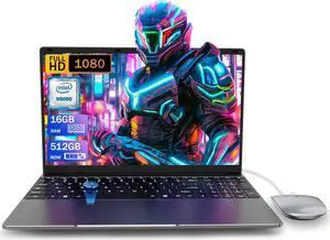 SAINTDISE 15.6 inch Laptop Computer,16GB RAM LPDDR4 512GB SDD Portable Laptop Computer Cerelon N5095 Processor FHD 1920 * 1080 Laptop PC with Touch ID, WiFi5, BT4.2, USB 3.0