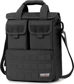 Seibertron Field Tech Shoulder Bag Tactical Response laptop Attache Case Unisex One Size Black