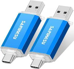 SANKESU 2 Pack USB C Drive 512GB- USB C Flash Drive 3.1 with Type-A & Type-C Port, OTG Thumb Drive, Dual Memory Stick for Android Phone,PC/Laptop/Tablet