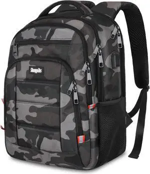 Skaypibs Backpack for Men Women, School Backpack with USB Charging Port, Anti Theft Carry On Flight Approved Business Work Travel 15.6 Inch Computer Laptop Backpack, BookBag for teen, Camo