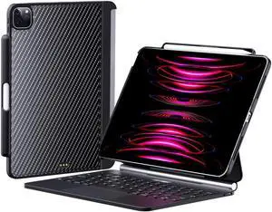 Techfish Carbon Fiber Case(Keyboard not Included) for Magic Keyboard iPad Pro 11 and iPad Air4/Air5 10.9 with Pencil Holder, Compatible Case for iPad 10.9 2022/2020, iPad Pro 11 2022/2021/2020/2018