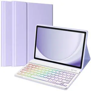 TaIYanG Backlit Keyboard Case for Samsung Galaxy Tab A9 Plus 11 Inch 2023 Model (SM-X210/X216/X218), Slim Lightweight Stand Cover with Magnetically Detachable Wireless Bluetooth Keyboard,Purple