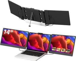 Laptop Monitor Extender, Laptop Screen Extender Portable Monitor for Laptop Triple Monitor Extension 1080P FHD HDMI/USB-A/Type-C No Glare Display Dual Screen Extender for Windows/Mac 13"-17" Laptops