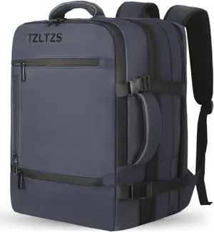 TZLTZS Travel Backpack, Carry On Backpack Airline Approved,Extra Large Expandable Waterproof, 17.3inch Laptop Backpack USB Charging Port, Business College Rucksack Backpack Gifts for Men Women, Blue