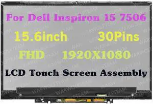 WARWOLFTEAM 15.6inch LCD 1920X1080 FHD 30Pins Touch Screen Digitizer Replacement Display Bezel and Touch Controllar Board Assembly For Dell Inspiron 15 7506 P97F P97F003 P97F005 (1920X1080 FHD 30Pins)