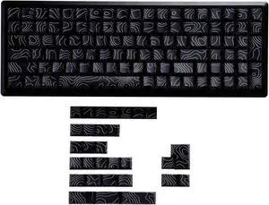 YMDK Contour Line Theme Cherry Profile Keycaps Dye Sub Set PBT Material Keycap for Mechanical Keyboard 61 87 108