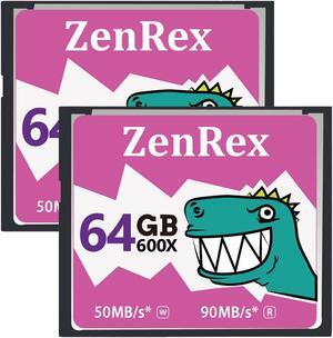 ZenRex 64GB 2 Pack CompactFlash Memory Card CF Card UDMA High Speed for Camere