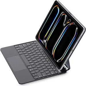 ZENLU iPad Pro 13-inch M4 Case with Keyboard, Magic-Style Keyboard, Multi-Touch Trackpad, Floating Cantilever Stand, Smart Backlit Keyboard Case for 13" iPad Pro 2024 (Black)