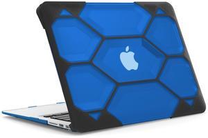 IBENZER Compatible with MacBook Air 13 Inch Case A1466 A1369, Heavy Duty Protective Hard Shell Case Cover for Apple Mac Air 13 Old Version 2017 2016 2015 2014 2013 2012 2011 2010, Blue, HA13CYBL