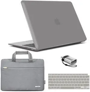 IBENZER Compatible with New MacBook Air 13 inch Case 2022 2021 2020 M1 A2337 A2179 A1932, Hard Shell Case & Sleeve & Keyboard Cover & Type C for Mac Air 13 with Touch ID, Ultra Gray, MAT13-UAGY+3