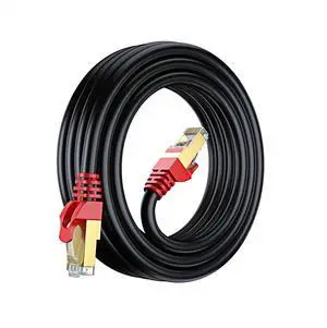 Maximm Cat7 Outdoor Ethernet Cable - 50 Foot - High Speed Direct Burial Waterproof LAN Cable