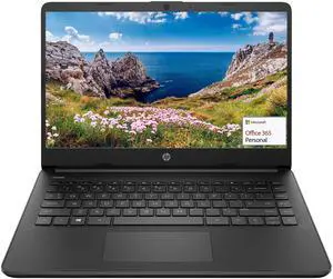 HP 14" Touchscreen Laptop, Intel Dual-Core N4020, 8GB RAM, 192GB Storage(64GB eMMC+128GB Micro SD), Webcam, 1Yr Office w/Accessories(Black)