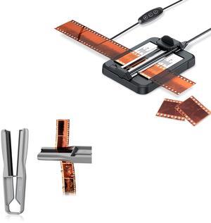 JJC Negative Film Cutter with Brightness Adjustable LED Backlight Panel, with Durable Film Squeegee for 35mm 120 Format Film