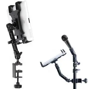 Tackform Tablet Mount for Microphone Stand - Professional Grade Holder - Compatible with iPad, Galaxy Tab, and More.