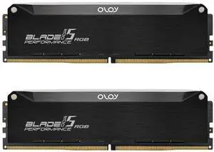 OLOy DDR5 RAM 64GB (2x32GB) Black Hairline Blade RGB 6000 MHz CL32 1.35V Gaming UDIMM (MD5U3260320BRKDA)