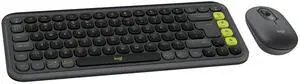 Logitech POP ICON Combo, Bluetooth Keyboard and Mouse Combo, Comfortable Typing, programmable Keys and Buttons, Quiet clicks, Easy-Switch up to 3 Devices - Graphite and Lime